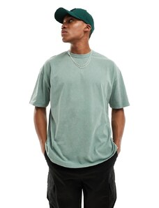ASOS DESIGN - T-shirt oversize pesante verde slavato