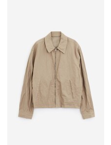 LEMAIRE Giacca ZIPPED BLOUSON in cotone beige