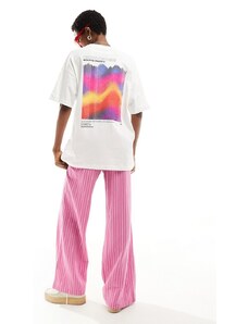 Converse - Colourful Sound Waves - T-shirt bianca con stampa-Bianco