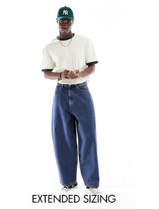 ASOS DESIGN - Jeans oversize affusolati blu lavaggio medio