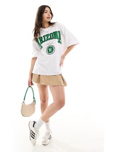 ASOS DESIGN - T-shirt oversize bianca con grafica "Arizona"-Bianco