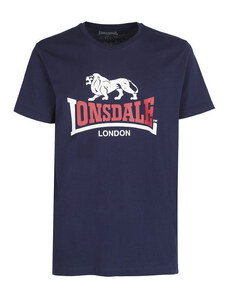 Lonsdale T-shirt Uomo In Cotone Con Stampa Manica Corta Blu Taglia Xxl