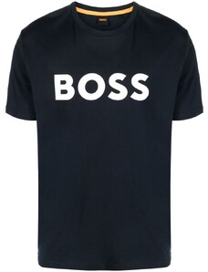 HUGO BOSS MEN T-shirt blu logo stampa