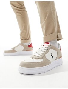 Polo Ralph Lauren - Masters Court - Sneakers scamosciate crema con logo-Neutro