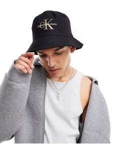 Calvin Klein Jeans - Cappello da pescatore nero con monogramma