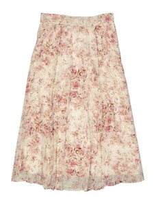 Alessia Zamattio Silk Floral Midi Skirt