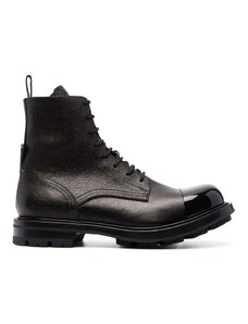 Alexander Mcqueen Leather Lace Up Boots