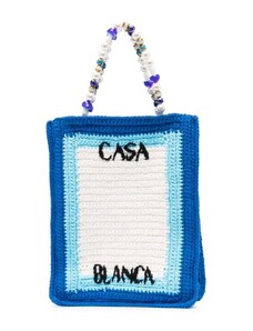 Casablanca Logo Cotton Crochet Tote Bag