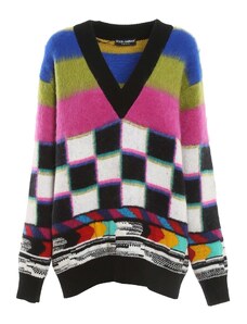 Dolce & Gabbana Color Block Long Sweater