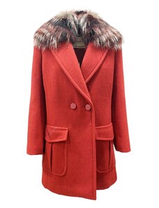Fendi Fur Collar Wool Coat