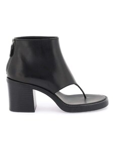 Miu Miu Block Heel Leather Flip Flop Boots