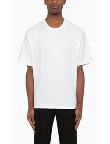 Prada T-shirt girocollo bianca con logo