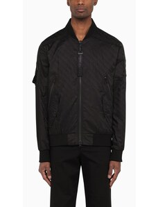 Moose Knuckles Bomber Courville nero con logo all over