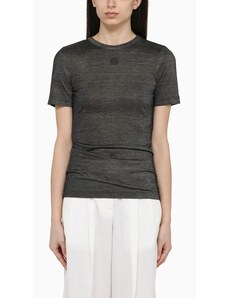 Loewe T-shirt con nodo color carbone in misto seta