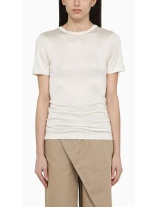 Loewe T-shirt con nodo bianca in misto seta