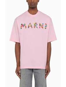 T-shirt rosa con logo Marni bouquet