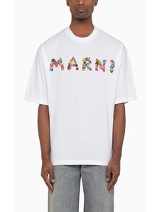 T-shirt bianca con logo Marni bouquet
