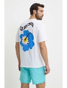 Guess t-shirt in cotone FLOWER uomo colore bianco F4GI01 I3Z11
