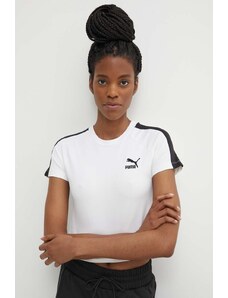 Puma t-shirt Iconic T7 donna colore bianco 625598