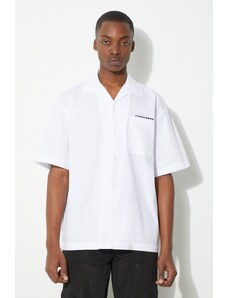 Carhartt WIP camicia in cotone S/S Link Script Shirt uomo colore bianco I033026.00AXX