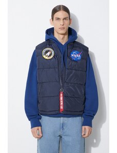 Alpha Industries smanicato Puffer Vest NASA uomo colore blu navy 118124