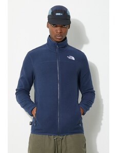 The North Face felpa in pile M 100 Glacier Full Zip colore blu navy NF0A855X8K21