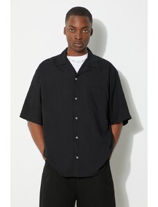 Vans camicia Premium Standards Camp Collar Woven LX uomo colore nero VN000GVXBLK1