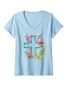 Christian Apparel & Gifts HHWCo. Donna Christian Merch/Gesù Croce Fiori Colorati Bel Design Maglietta con Collo a V
