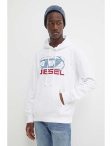 Diesel felpa uomo colore bianco con cappuccio