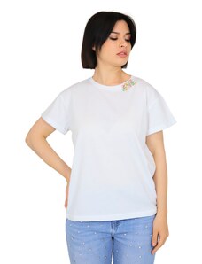 T-shirt maniche corte Donna ZAHJR 53538592 Cotone Bianco -