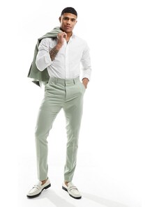 ASOS DESIGN - Pantaloni da abito skinny verde salvia