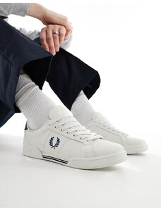Fred Perry - B722 - Sneakers in pelle bianche e blu-Bianco