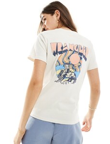 Wrangler - T-shirt bianco vintage con stampa sul retro con logo e cowboy
