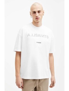 AllSaints t-shirt in cotone CUTOUT SS CREW uomo colore bianco M004PA