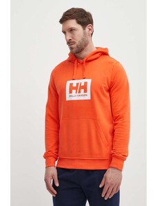 Helly Hansen felpa in cotone colore arancione con cappuccio 62981