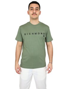T-shirt maniche corte Uomo RICHMOND X UMP24004TS Cotone Verde -