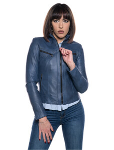 Leather Trend Kelly - Giacca Donna Blu in Vera Pelle