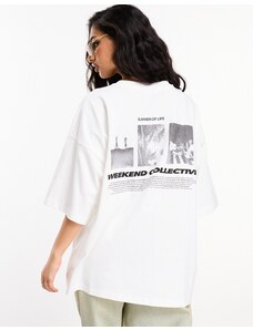ASOS WEEKEND COLLECTIVE ASOS DESIGN Weekend Collective - T-shirt oversize con stampa grafica "Summer of Life"-Multicolore