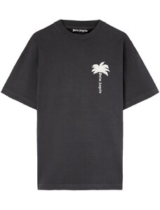 Palm Angels T-shirt grigia logo palm tree