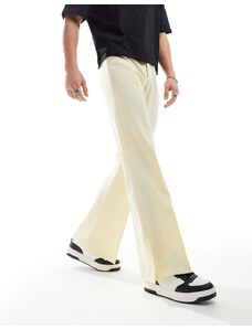 ASOS DESIGN - Pantaloni eleganti a zampa vintage gialli con spacco laterale-Giallo