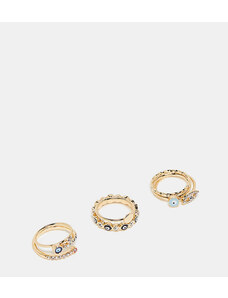 ALDO - Daralaenna - Confezione da 3 anelli con charms con occhio color oro