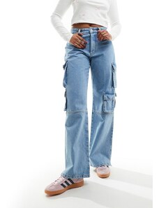 The Couture Club - Jeans cargo comodi blu slavato