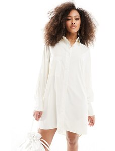 Threadbare - Sheila - Vestito camicia corto bianco sporco