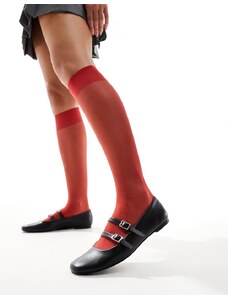 ASOS DESIGN - Calze al ginocchio trasparenti rosse-Rosso