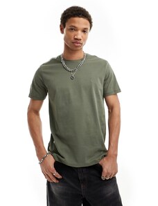 AllSaints - Brace - T-shirt in cotone pettinato verde