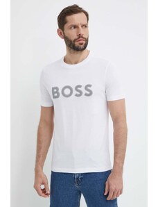Boss Green t-shirt in cotone uomo colore bianco