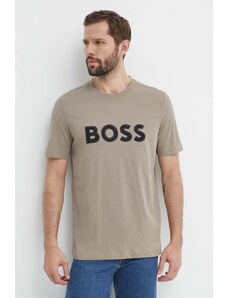 Boss Green t-shirt in cotone uomo colore verde