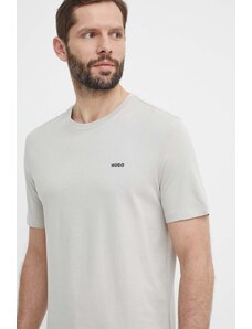 HUGO t-shirt in cotone uomo colore grigio