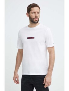 Tommy Hilfiger t-shirt in cotone uomo colore bianco con applicazione MW0MW34373