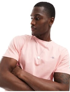 GANT - T-shirt rosa chiaro con logo a scudo